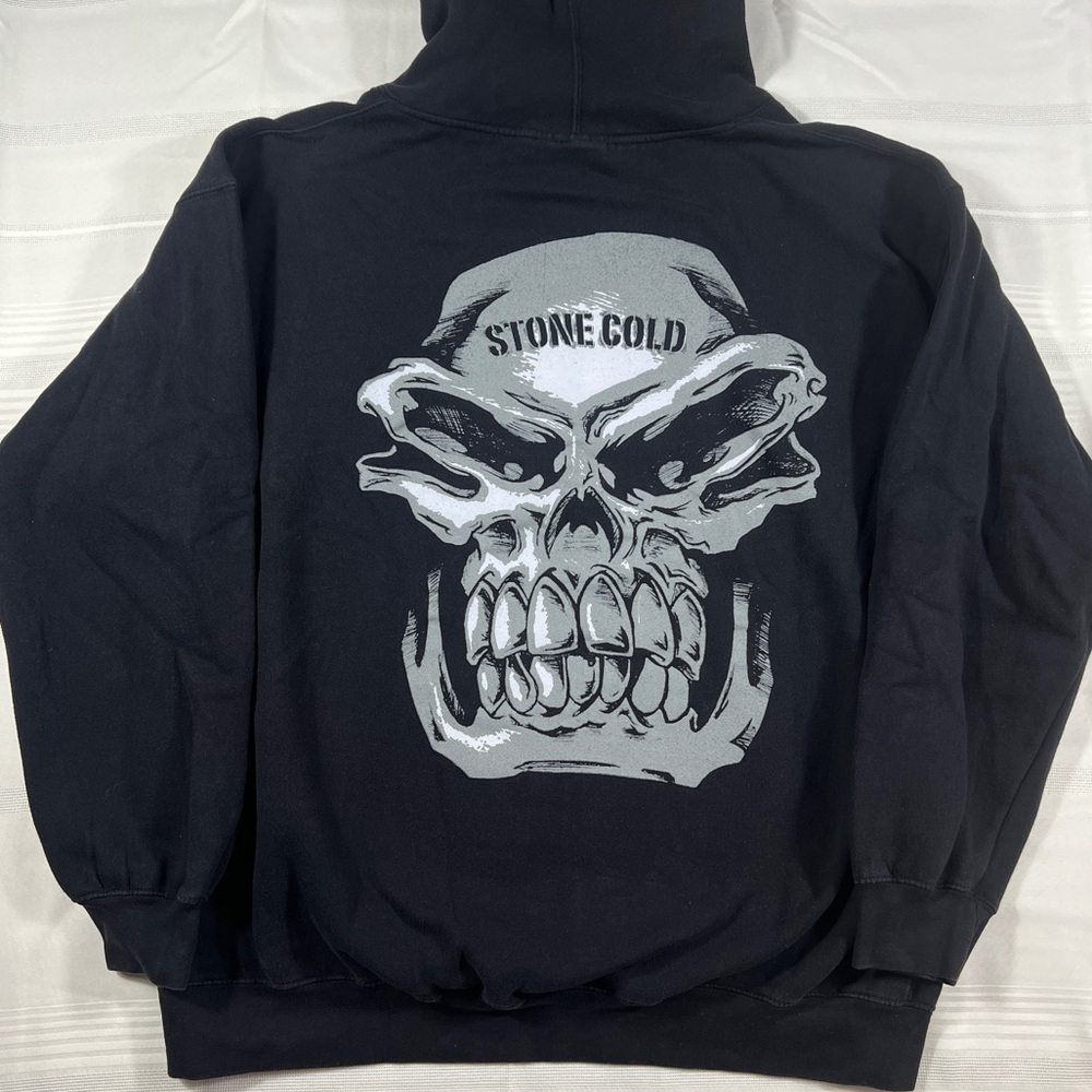 Vintage WWE 2007 Stone Cold Steve Austin Giant Skull Wrestling Hoodie Mens XL